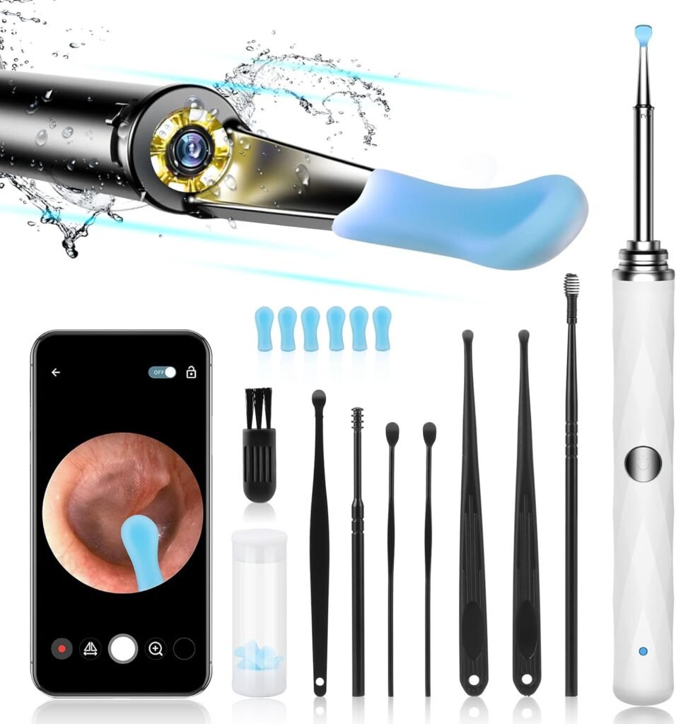 High-Definition Ear Wax Removal, Wireless Ear Cleaner, Safe and Gentle Ear Wax Removal Kit, Otoscope with Light, Rechargeable Ear Cleaner with Camera and Light, Ear Cleaning Kit for Android and iOS