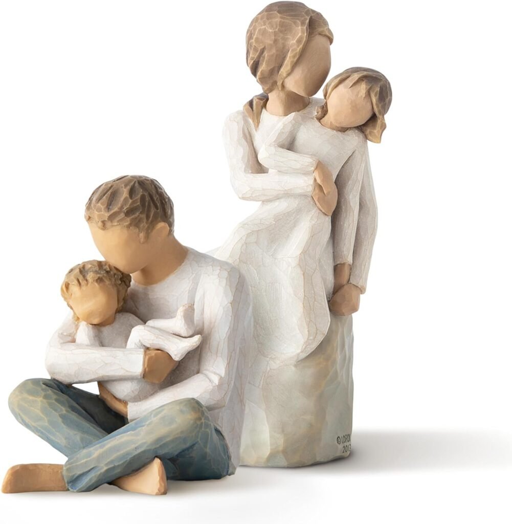 Willow Tree MotherDaughter Figure Plus Little One Figure, Sculpted Hand-Painted 2 Piece Set